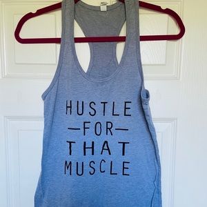 “Hustle” workout tank (Grey)  S